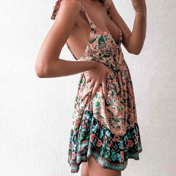Sofie Cotton Floral & Flare Mini Summer Dress - Picture 2 of 5